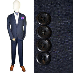 GIORGIO ARMANI COLLEZIONI 41L 34W BLUE LINEN SUIT